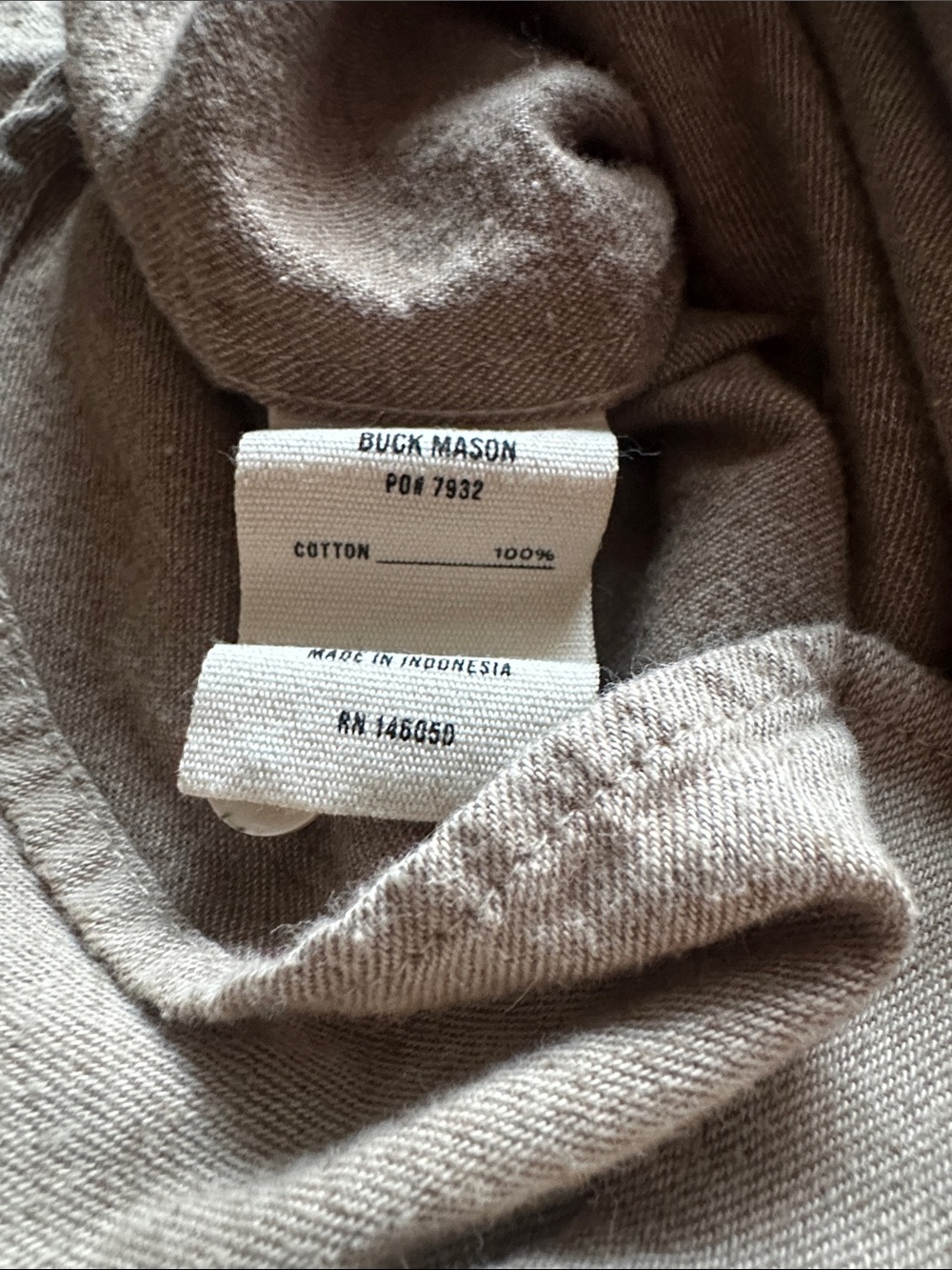 Buck Mason Light Taupe Casual Button-Down Shirt - Picture 3 of 5
